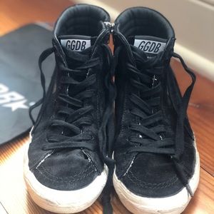 Golden Goose Black Suede Slides